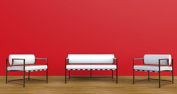 Lounge vermelho e branco
 - Foto, Imagem