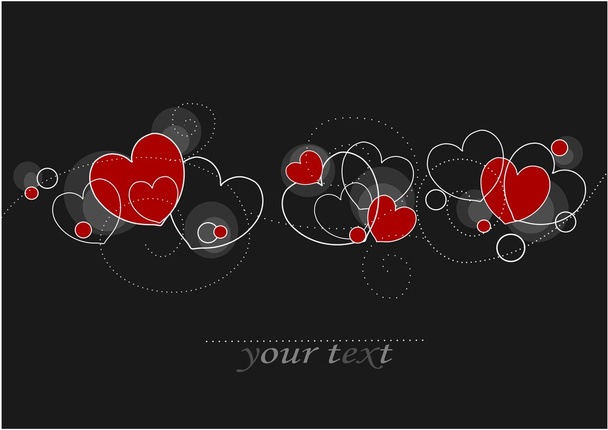 Cards with red hearts - Vector, Imagen