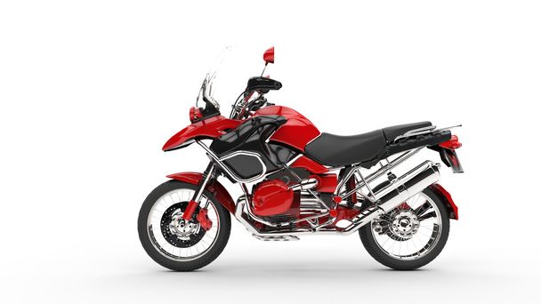 Moto GP Bike rojo - Vista lateral
 - Foto, Imagen
