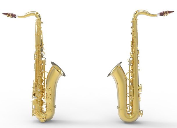 twee saxofoons - Foto, afbeelding