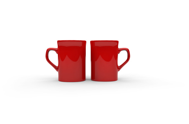 Dos tazas de café rojo
 - Foto, imagen