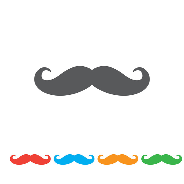 Moustache. Icône plate unique. Illustration vectorielle.Collection de boutons ronds
 - Vecteur, image
