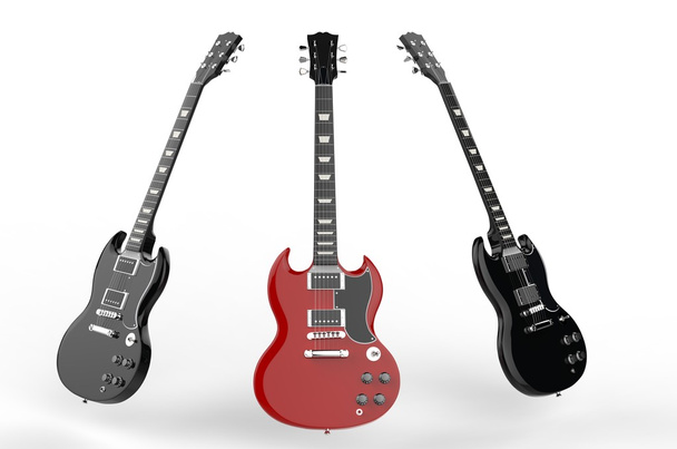 Czarny i czerwony gitara elektryczna - Zdjęcie, obraz