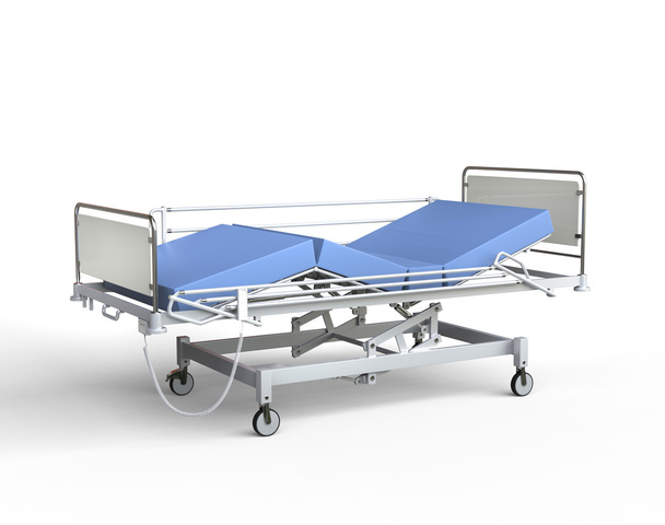 Cama de hospital com cama azul
 - Foto, Imagem