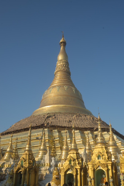 Słynny Shwedagon Paya Pagoda - Zdjęcie, obraz
