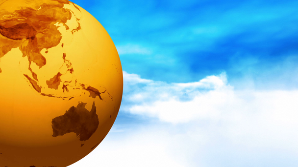 Globe du monde et ciel bleu avec nuages
 - Séquence, vidéo