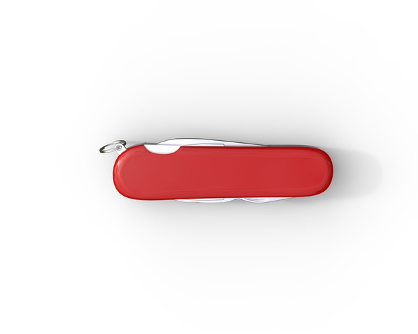 Red swiss army knife closed - bottom view - Photo, Image