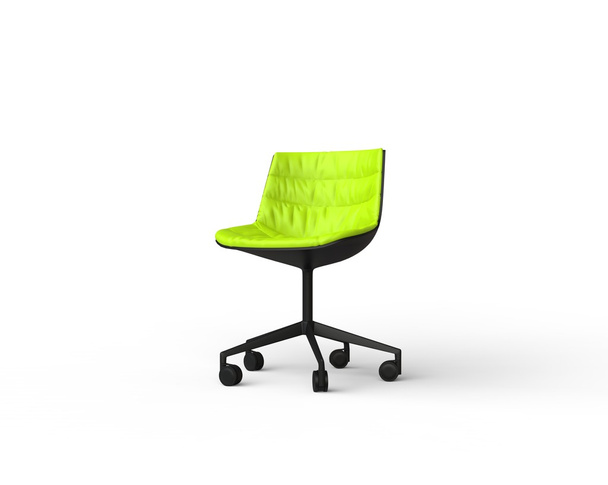 Яскраво-зелений сучасний офісний стілець на білому тлі
. - Фото, зображення