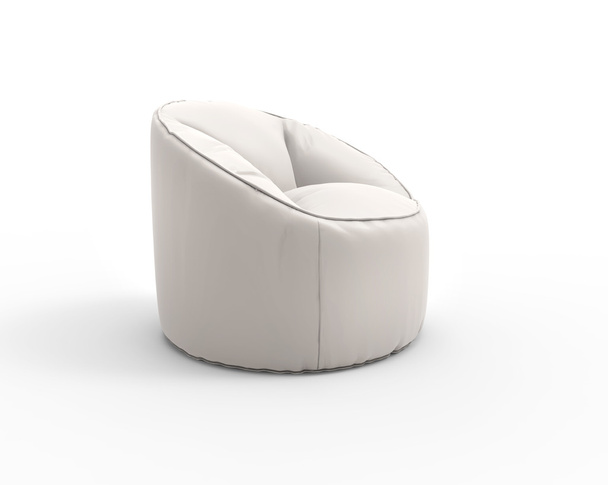 Cadeira preguiçosa branca isolada no fundo branco - visão esquerda
. - Foto, Imagem