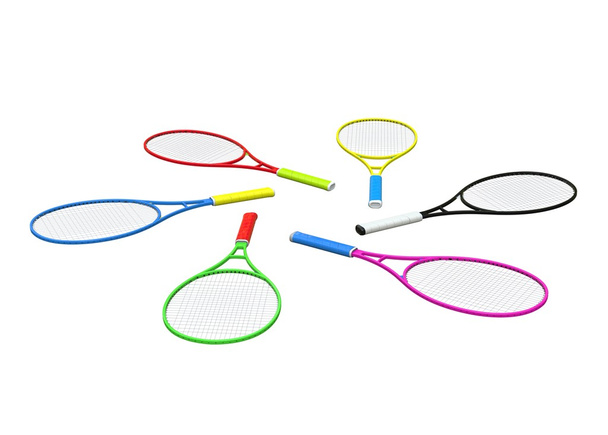 Värikkäitä tennismailoja
 - Valokuva, kuva