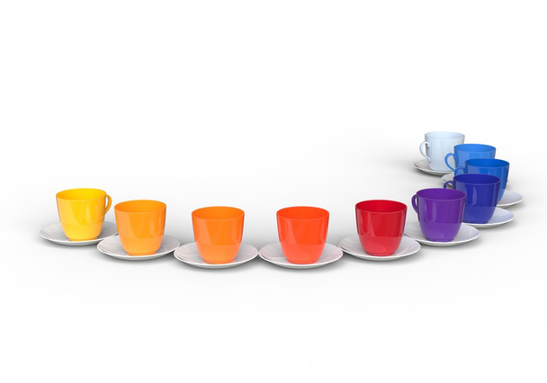 Φλυτζάνια καφέ σε όλα παλέτα χρωμάτων - Φωτογραφία, εικόνα