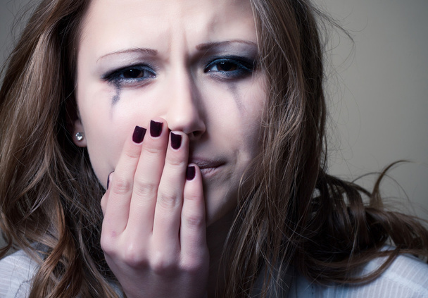 Crying young girl isolated - Фото, зображення