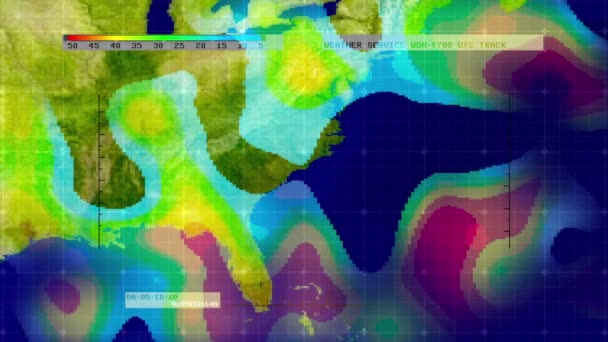 Digitální satelitní mapa meteorologických map (Midwest-jihovýchod USA) - Záběry, video