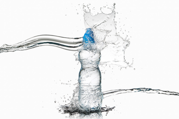 Small plastic water bottle - Fotoğraf, Görsel