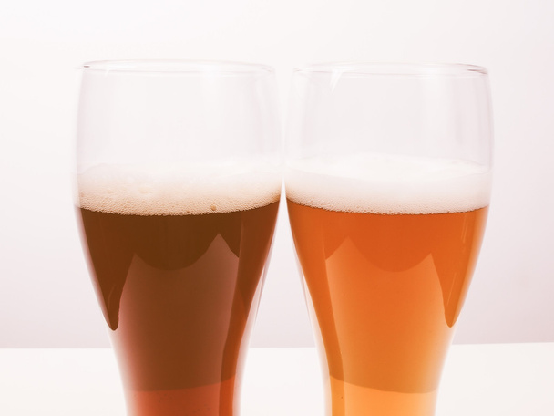 Retro looking Two glasses of German beer - Photo, Image