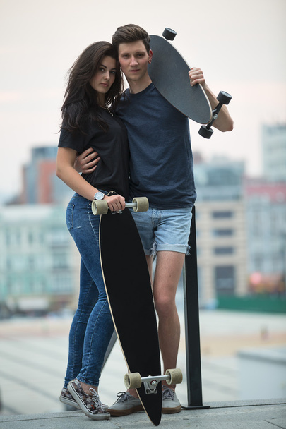 Pair of lovers teen is posing for the camera. - Фото, зображення