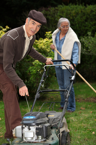Senior couple gardening. - Фото, зображення