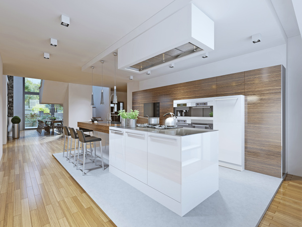 Bright kitchen avant-garde style - 写真・画像