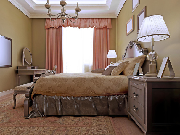 Klassieke Engelse slaapkamer ontwerp - Foto, afbeelding