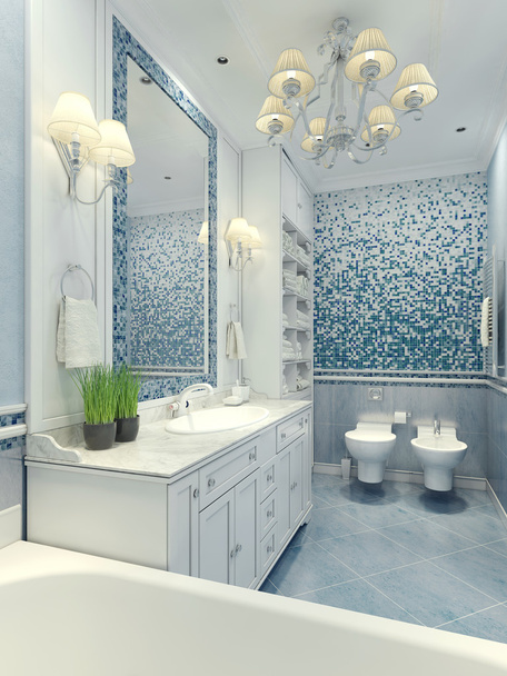 Светлая ванная комната классический стиль
 - Фото, изображение