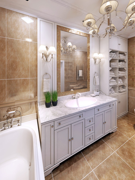 Idée de design de salle de bain classique de luxe
 - Photo, image
