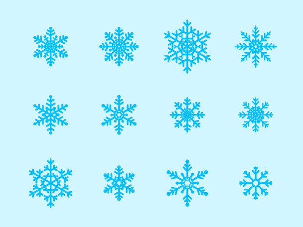 Copos de nieve azules diferentes
 - Foto, Imagen