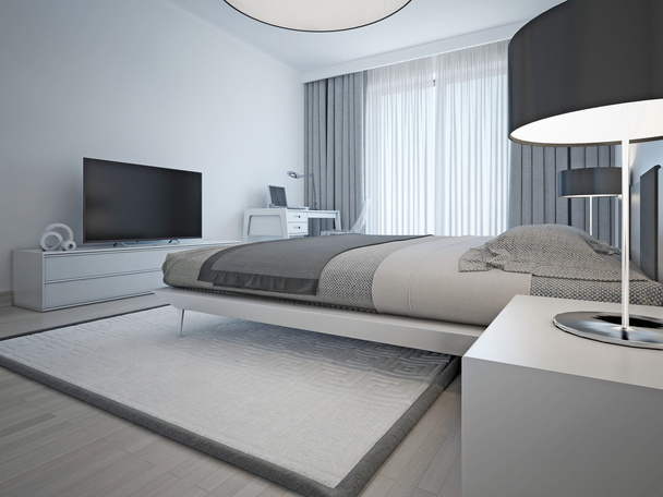 Moderní jednobarevné hotelový pokoj - Fotografie, Obrázek