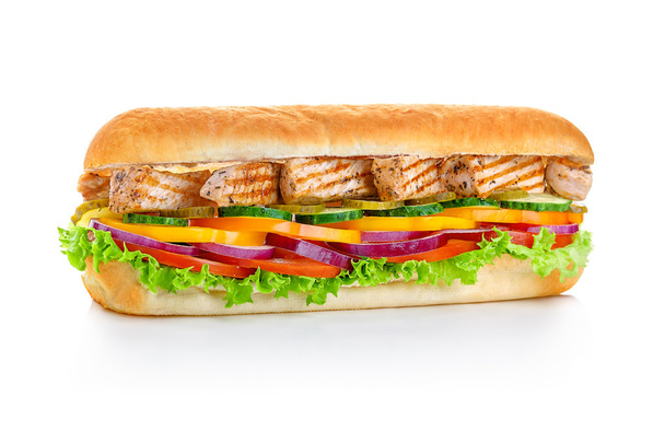 sandwich geïsoleerd op wit - Foto, afbeelding
