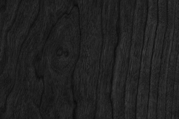 Natural Cherry Wood Veneer Stained Charcoal Black Grunge Texture - Photo, Image