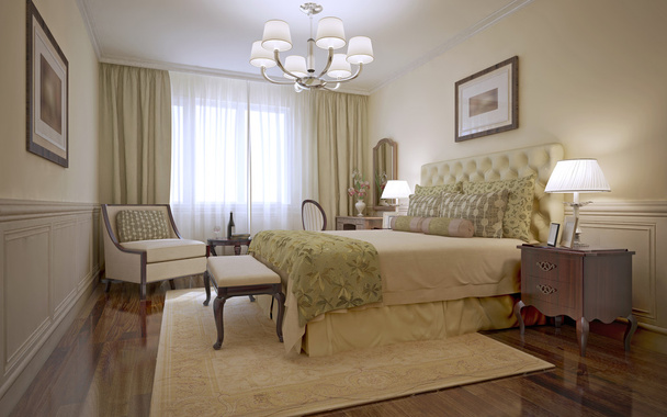 Luxe slaapkamer Engelse stijl - Foto, afbeelding