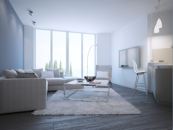 Moderní obývací pokoj studio - Fotografie, Obrázek