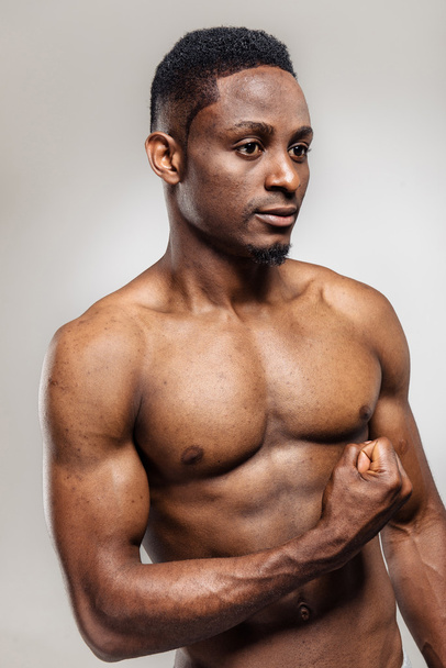 Pumped african american man after workout - Photo, image