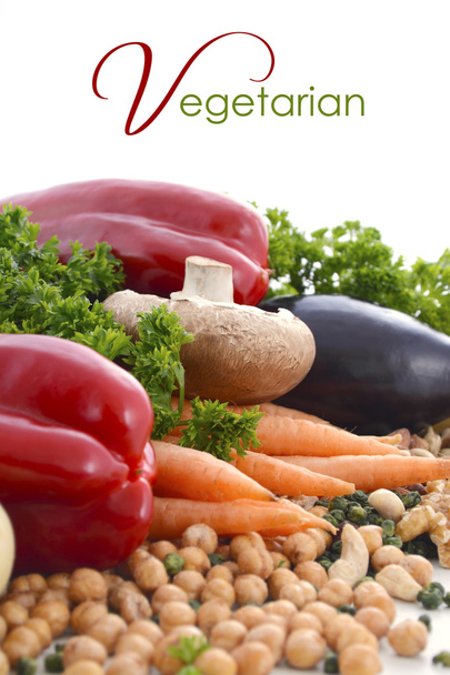 Aliments végétariens légumes, noix et légumineuses
. - Photo, image