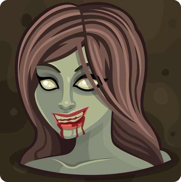 Lächeln Zombie-Mädchen - Vektor, Bild