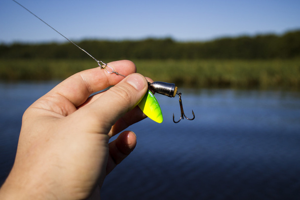 spinner with a triple hook for fishing - Foto, Imagen