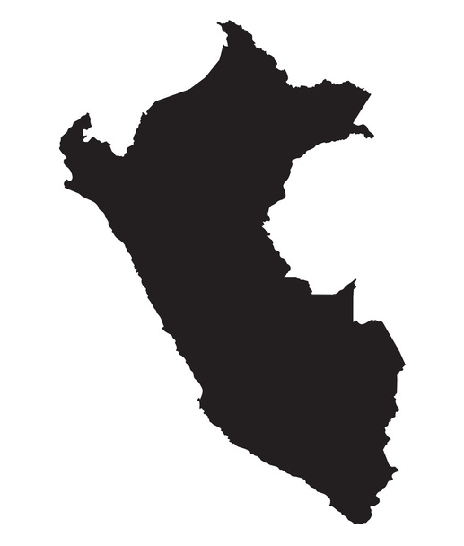 black map of Peru - Vector, Image