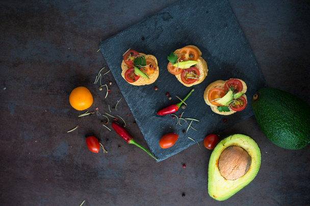 Bruschetta with avocado - Photo, image