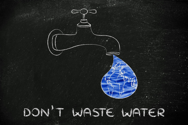 illustration about avoiding water waste - Foto, Imagen