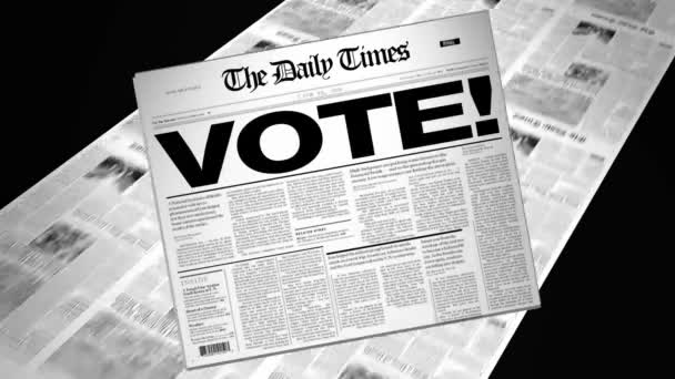 Ψηφοφορία! -Τίτλος εφημερίδας (Αποκάλυψη + βρόχους) - Πλάνα, βίντεο
