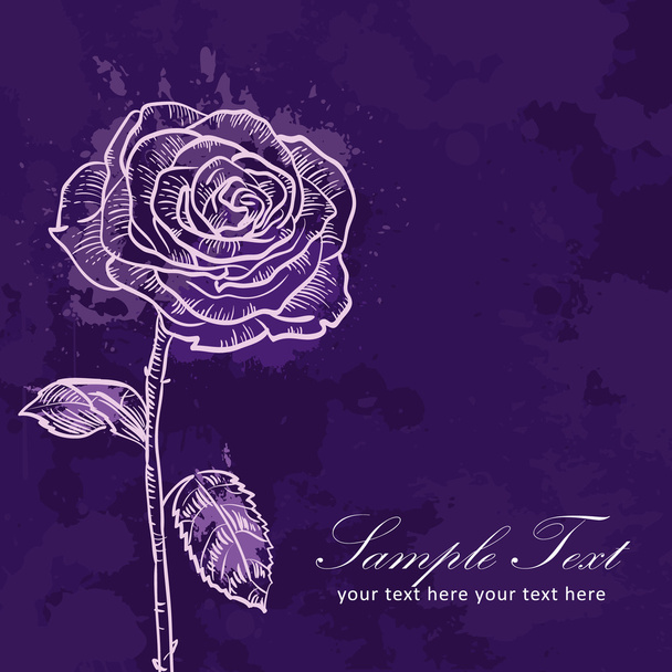 Valentine flower grunge invitation love card - Διάνυσμα, εικόνα
