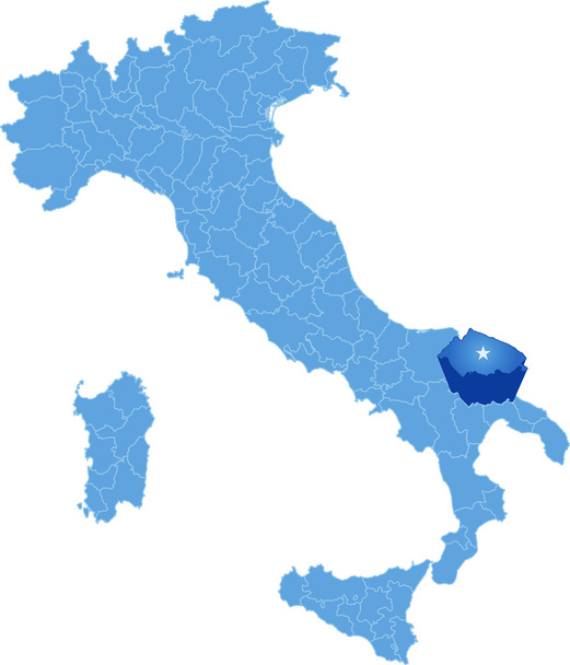 イタリア、バーリ県の地図 - ベクター画像