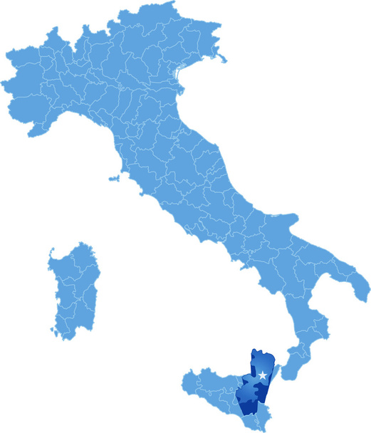 Mapa Włochy, Catania - Wektor, obraz