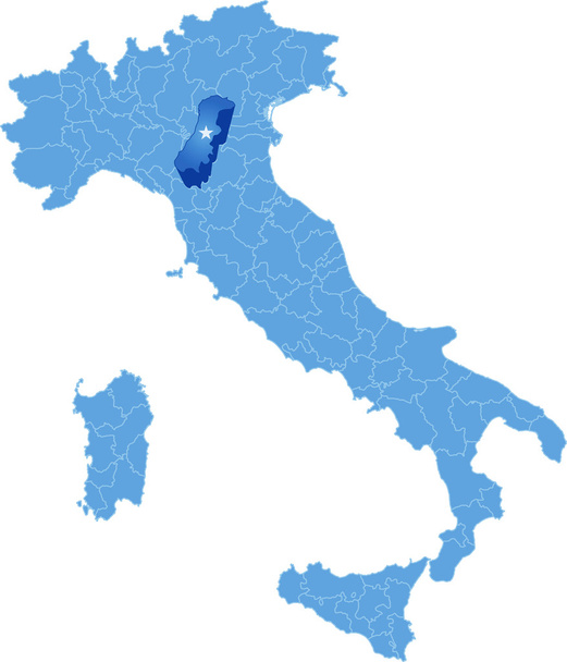 Χάρτη της Ιταλίας, Μόντενα - Διάνυσμα, εικόνα