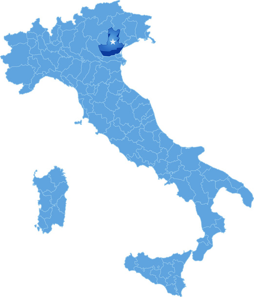 Karte von Italien, Padua - Vektor, Bild
