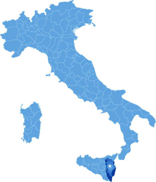 Kaart van Italië, Siracusa - Vector, afbeelding