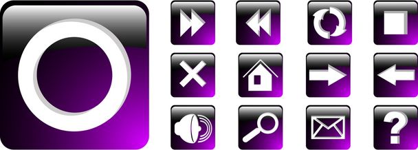 the vector set violet web icon - Διάνυσμα, εικόνα