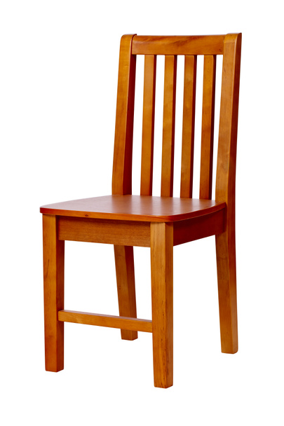 Дерев'яний стілець над білим, з відсічним контуром
 - Фото, зображення