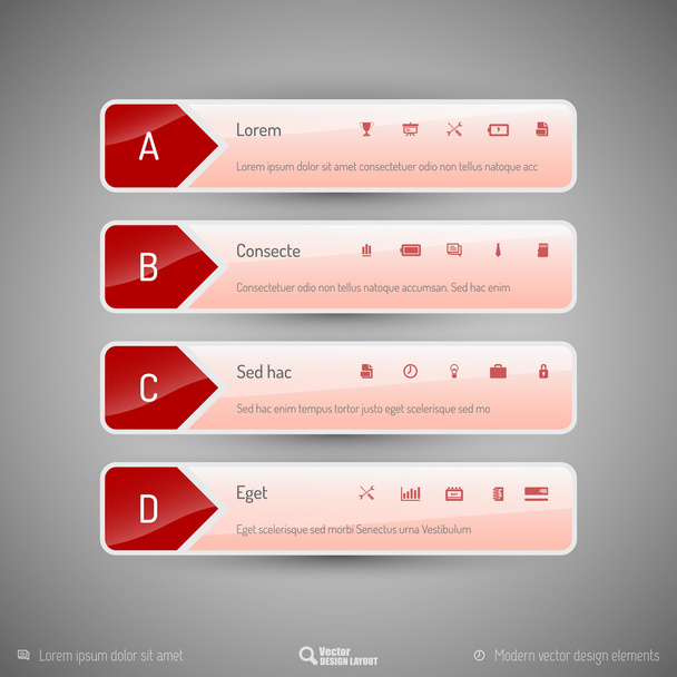Design layout, modern symbols, tabs - ベクター画像