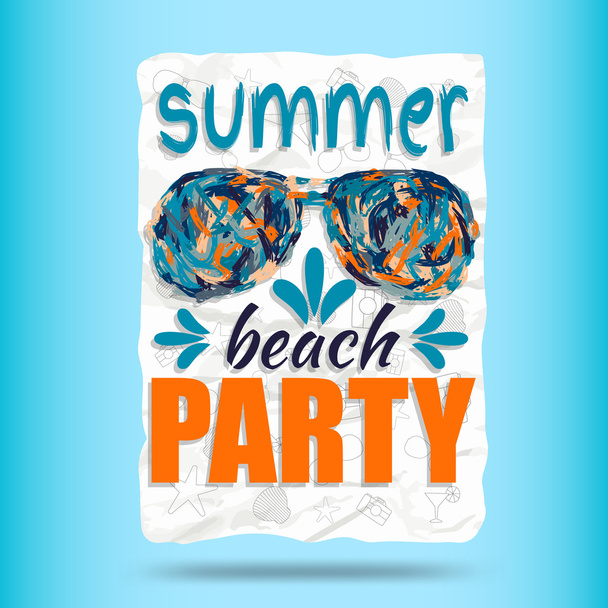 fiesta de verano en la playa
 - Vector, Imagen