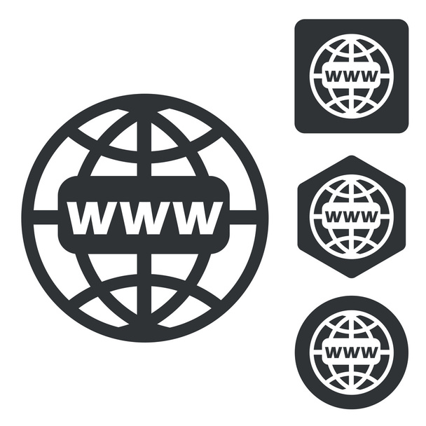 Global network icon set, monochrome - Vector, Image